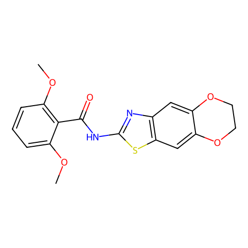 N-(6,7-dihydro-[1,4]dioxino[2,3-f][1,3]benzothiazol-2-yl)-2,6-dimethoxybenzamide structure