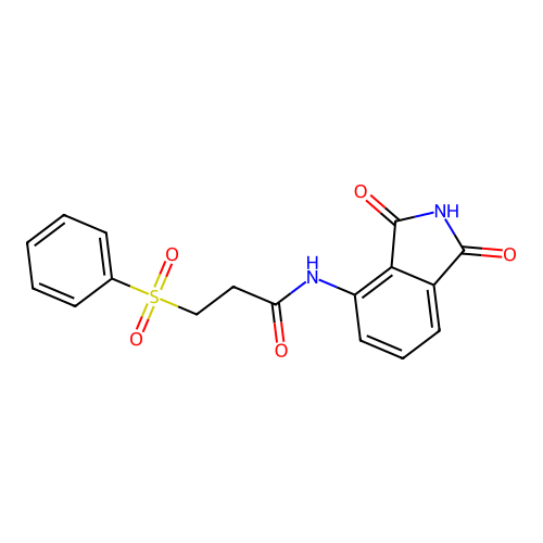 3-(benzenesulfonyl)-N-(1,3-dioxoisoindol-4-yl)propanamide structure