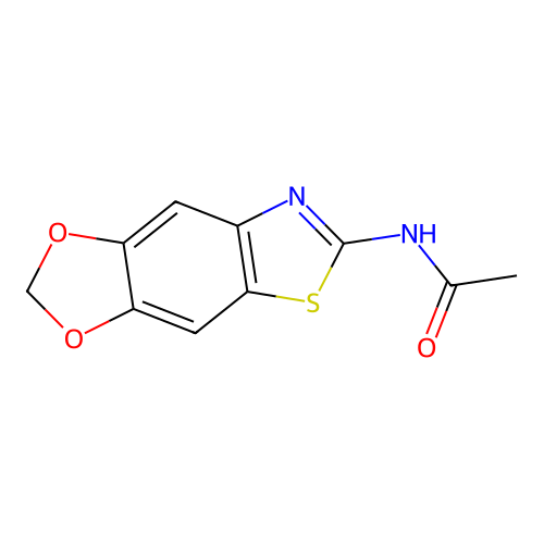N-([1,3]dioxolo[4,5-f][1,3]benzothiazol-6-yl)acetamide structure