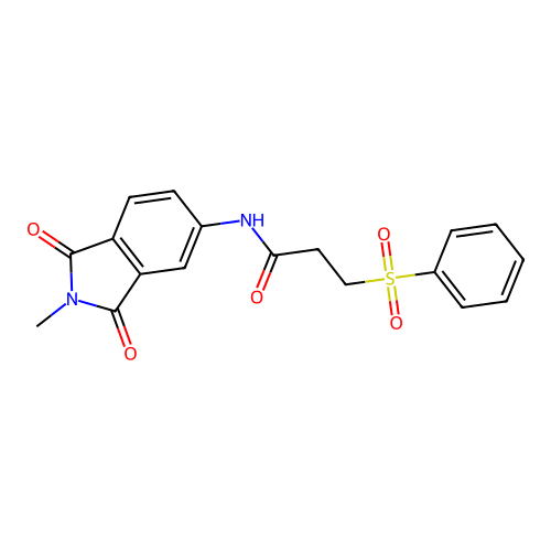 3-(benzenesulfonyl)-N-(2-methyl-1,3-dioxoisoindol-5-yl)propanamide structure