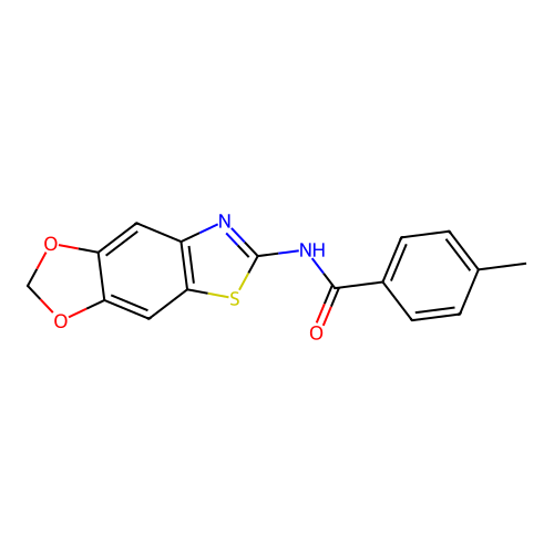 N-([1,3]dioxolo[4,5-f][1,3]benzothiazol-6-yl)-4-methylbenzamide structure
