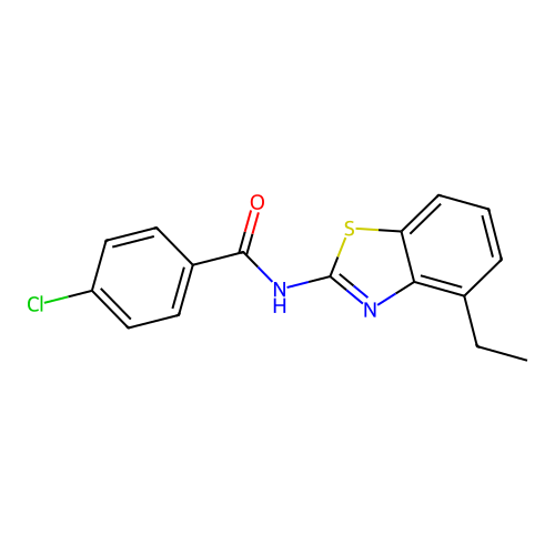 4-chloro-N-(4-ethyl-1,3-benzothiazol-2-yl)benzamide structure