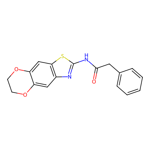 N-(6,7-dihydro-[1,4]dioxino[2,3-f][1,3]benzothiazol-2-yl)-2-phenylacetamide structure