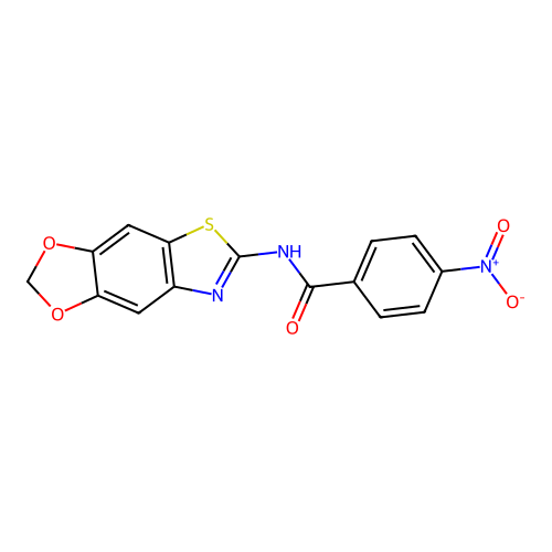 N-([1,3]dioxolo[4,5-f][1,3]benzothiazol-6-yl)-4-nitrobenzamide structure