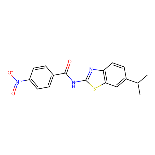 N-(6-isopropylbenzo[d]thiazol-2-yl)-4-nitrobenzamide structure