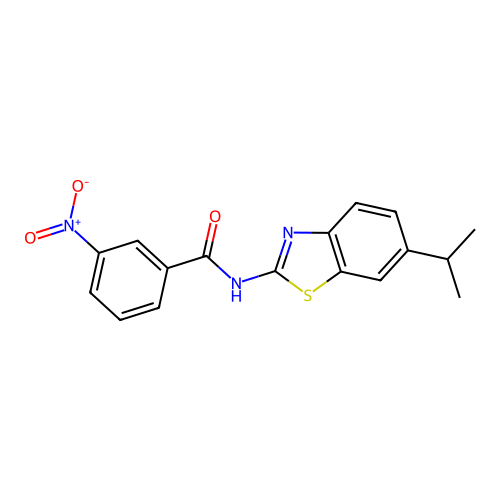 N-(6-isopropylbenzo[d]thiazol-2-yl)-3-nitrobenzamide structure
