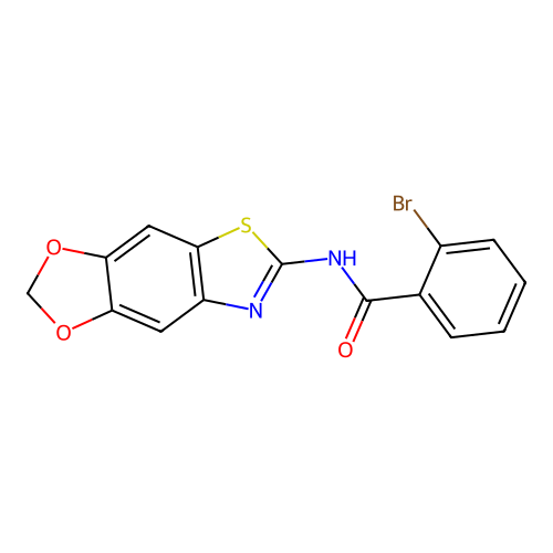 2-bromo-N-([1,3]dioxolo[4,5-f][1,3]benzothiazol-6-yl)benzamide structure
