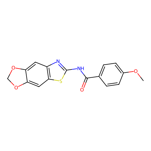 N-([1,3]dioxolo[4,5-f][1,3]benzothiazol-6-yl)-4-methoxybenzamide structure