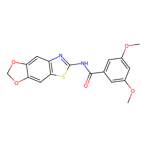 N-([1,3]dioxolo[4,5-f][1,3]benzothiazol-6-yl)-3,5-dimethoxybenzamide structure