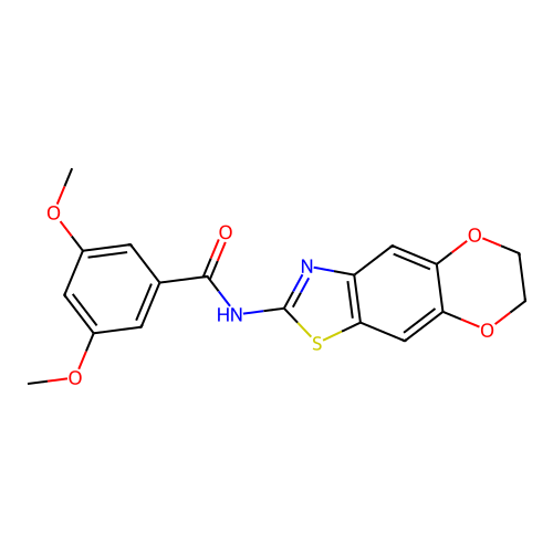 N-(6,7-dihydro-[1,4]dioxino[2,3-f][1,3]benzothiazol-2-yl)-3,5-dimethoxybenzamide structure