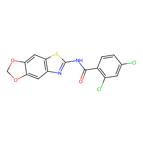 2,4-dichloro-N-([1,3]dioxolo[4,5-f][1,3]benzothiazol-6-yl)benzamide structure