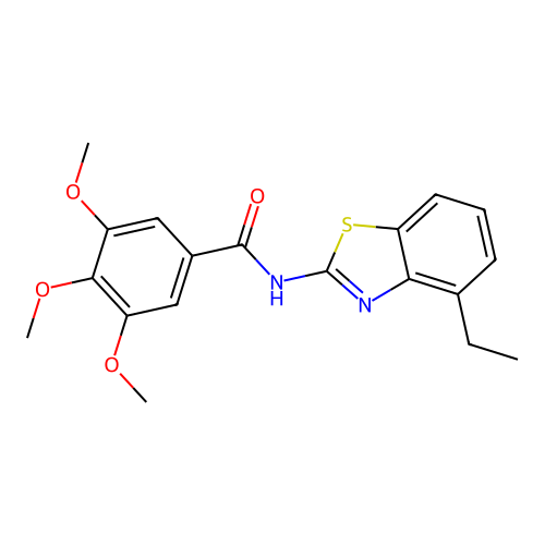 N-(4-ethyl-1,3-benzothiazol-2-yl)-3,4,5-trimethoxybenzamide structure