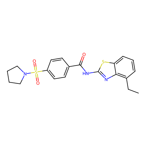 N-(4-ethylbenzo[d]thiazol-2-yl)-4-(pyrrolidin-1-ylsulfonyl)benzamide structure