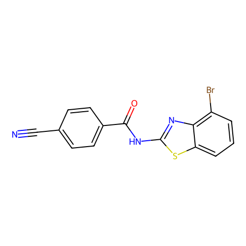 N-(4-bromo-1,3-benzothiazol-2-yl)-4-cyanobenzamide structure
