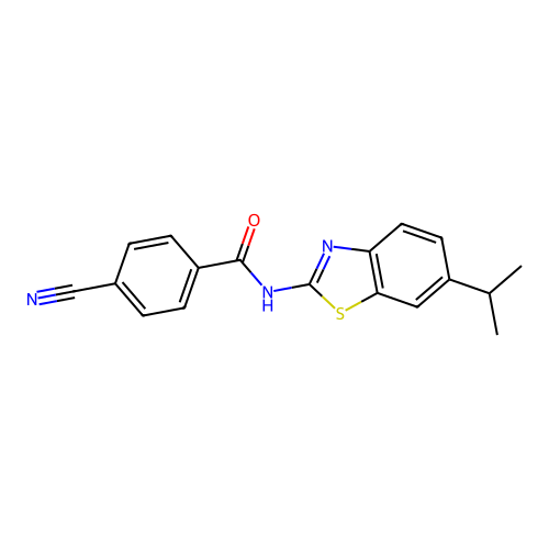 4-cyano-N-(6-isopropylbenzo[d]thiazol-2-yl)benzamide structure