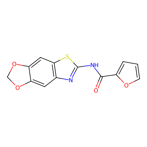 N-([1,3]dioxolo[4,5-f][1,3]benzothiazol-6-yl)furan-2-carboxamide structure
