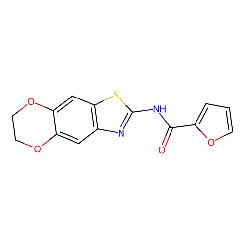 N-(6,7-dihydro-[1,4]dioxino[2,3-f][1,3]benzothiazol-2-yl)furan-2-carboxamide structure