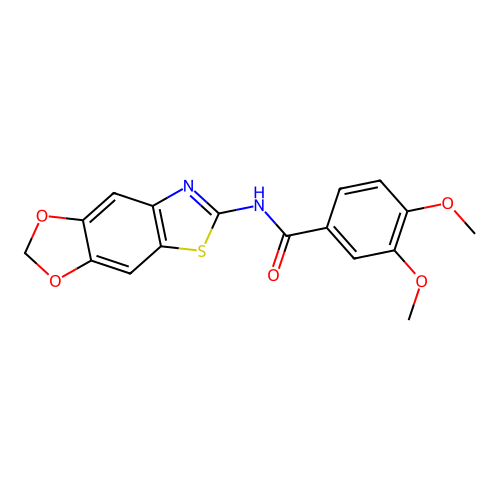 N-([1,3]dioxolo[4,5-f][1,3]benzothiazol-6-yl)-3,4-dimethoxybenzamide structure