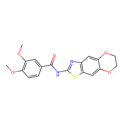 N-(6,7-dihydro-[1,4]dioxino[2,3-f][1,3]benzothiazol-2-yl)-3,4-dimethoxybenzamide structure