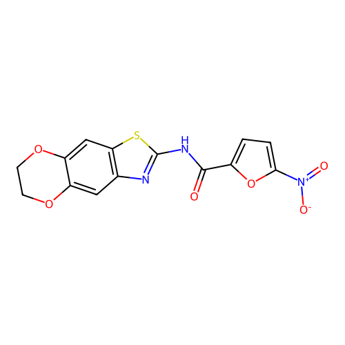 N-(6,7-dihydro-[1,4]dioxino[2,3-f][1,3]benzothiazol-2-yl)-5-nitrofuran-2-carboxamide structure