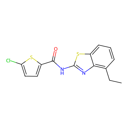5-chloro-N-(4-ethyl-1,3-benzothiazol-2-yl)thiophene-2-carboxamide structure