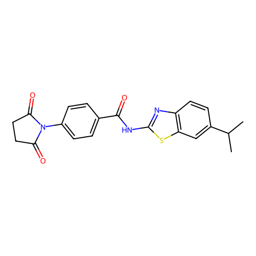 4-(2,5-dioxopyrrolidin-1-yl)-N-(6-isopropylbenzo[d]thiazol-2-yl)benzamide structure