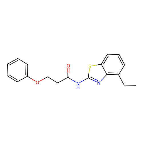 N-(4-ethyl-1,3-benzothiazol-2-yl)-3-phenoxypropanamide structure