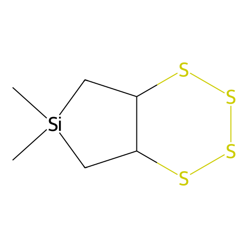 8,8-Dimethyl-8-Sila-2,3,4,5-tetrathiabicyclo[4.3.0]nonane structure