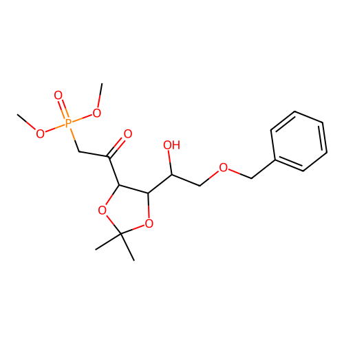 6-O-Benzyl-1-deoxy-1-(dimethoxyphosphoryl)-3,4-O-(1-methylethylidene)hex-2-ulose structure
