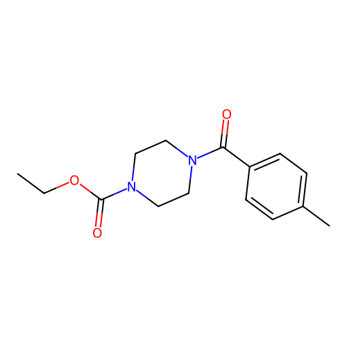 1-Piperazinecarboxylic acid, 4-(4-methylbenzoyl)-, ethyl ester structure