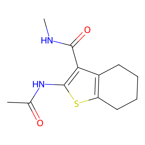 2-acetamido-N-methyl-4,5,6,7-tetrahydro-1-benzothiophene-3-carboxamide structure