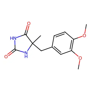 2,4-Imidazolidinedione, 5-((3,4-dimethoxyphenyl)methyl)-5-methyl- structure