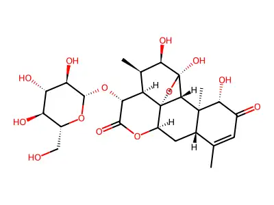 (-)-Glaucarubolone-15-O-beta-D-glucopyranoside structure