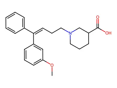 1-[4-(3-Methoxyphenyl)-4-phenylbut-3-enyl]piperidine-3-carboxylic acid structure