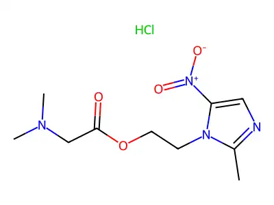 2-(2-methyl-5-nitro-imidazol-1-yl)ethyl 2-dimethylaminoacetate Hydrochloride structure