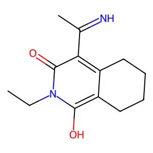 2-Ethyl-3-hydroxy-4-(1-iminoethyl)-5,6,7,8-tetrahydroisoquinolin-1(2H)-one structure