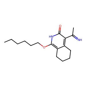 3(2H)-Isoquinolinone, 5,6,7,8-tetrahydro-1-(hexyloxy)-4-(1-iminoethyl)- structure