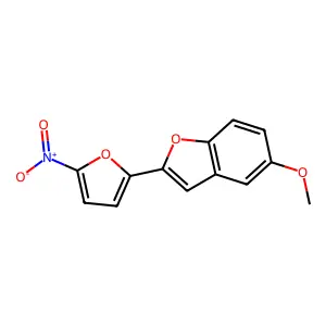 Benzofuran, 5-methoxy-2-(5-nitro-2-furanyl)- structure