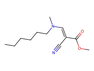 Methyl 2-cyano-3-[hexyl(methyl)amino]prop-2-enoate structure