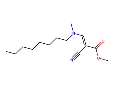 Methyl 2-cyano-3-[methyl(octyl)amino]prop-2-enoate structure
