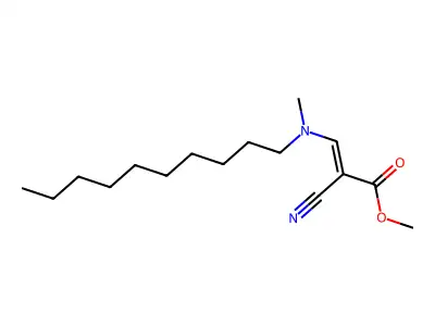 Methyl 2-cyano-3-[decyl(methyl)amino]prop-2-enoate structure
