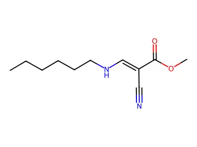 Methyl 2-cyano-3-(hexylamino)prop-2-enoate structure