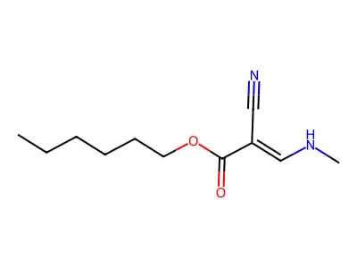 Hexyl 2-cyano-3-(methylamino)prop-2-enoate structure