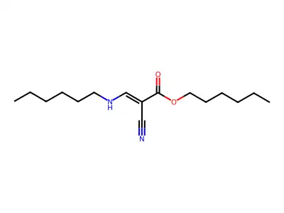 Hexyl 2-cyano-3-(hexylamino)prop-2-enoate structure