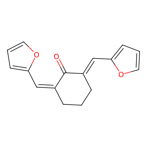 (6E)-2,6-bis(furan-2-ylmethylidene)cyclohexan-1-one structure