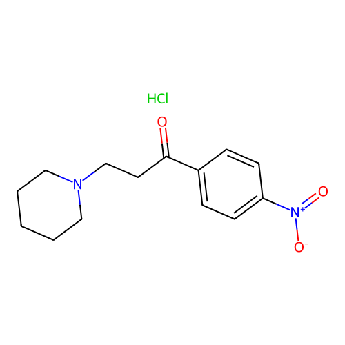 Propiophenone, 4'-nitro-3-piperidino-, hydrochloride structure
