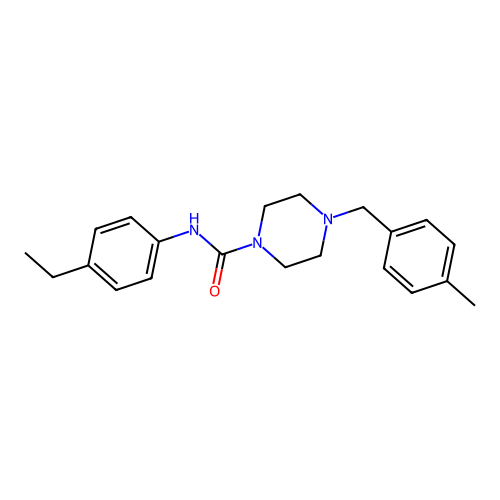 N-(4-ethylphenyl)-4-[(4-methylphenyl)methyl]piperazine-1-carboxamide structure