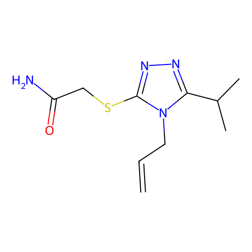 2-[(5-Propan-2-yl-4-prop-2-enyl-1,2,4-triazol-3-yl)sulfanyl]acetamide structure