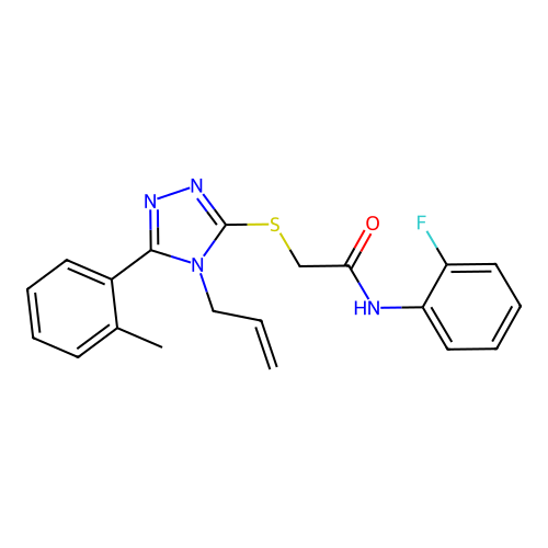 N-(2-fluorophenyl)-2-{[5-(2-methylphenyl)-4-(prop-2-en-1-yl)-4H-1,2,4-triazol-3-yl]sulfanyl}acetamide structure