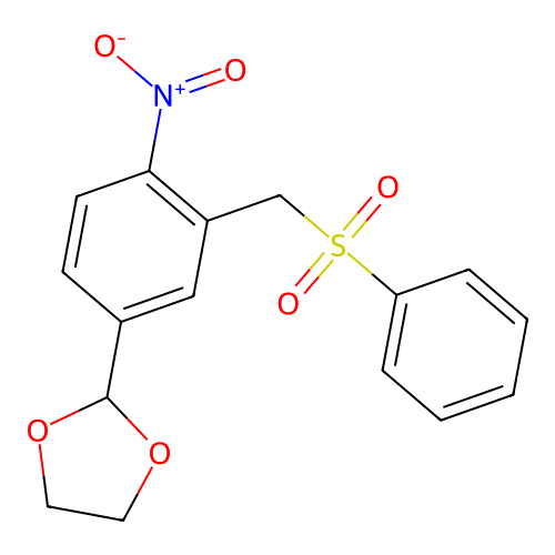 2-(4-Nitro-3-((phenylsulfonyl)methyl)phenyl)-1,3-dioxolane structure